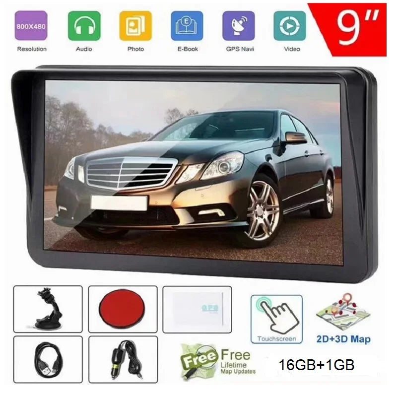 KMDRIVE 7" 9 Inch Android GPS Navigation For Car Truck Universal Sat Navigator DVR