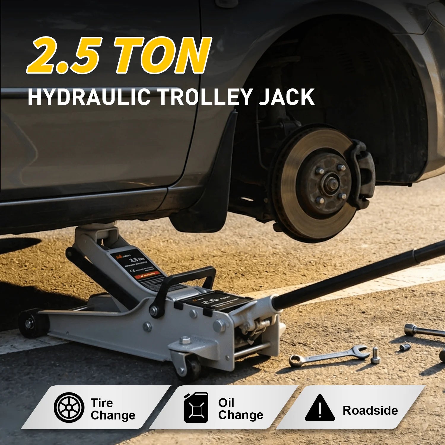 Nilight 2.5 Ton Floor Jack, Low Profile Hydraulic Trolley Car Jack With 360° Swivel Lifting Arm, Heavy Duty Steel Service Jack