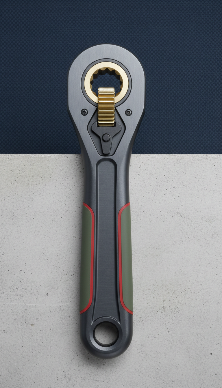 Heavy-duty ratcheting wrench with steel grip